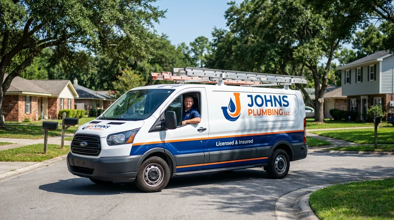 Johns Plumbing LLC service van in Ridgefield, WA