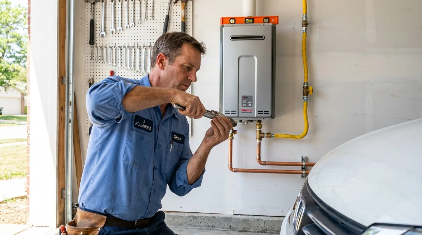 Tankless water heater installation by a Johns Plumbing LLC plumber in Ridgefield